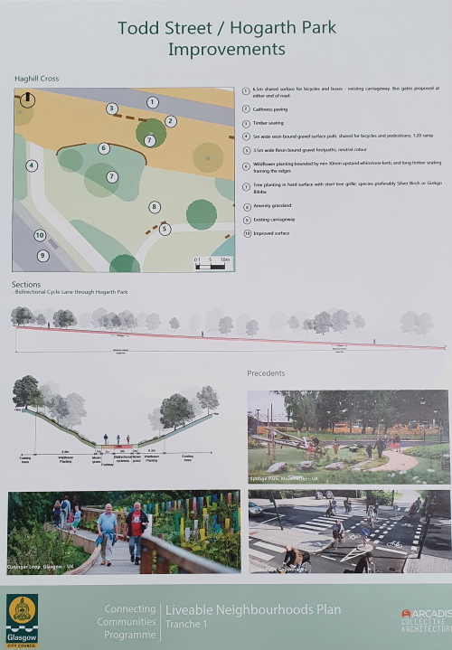Drop-in event information presentation board: 'Todd Street/Hogarth Park Improvements (2 of 2)'.