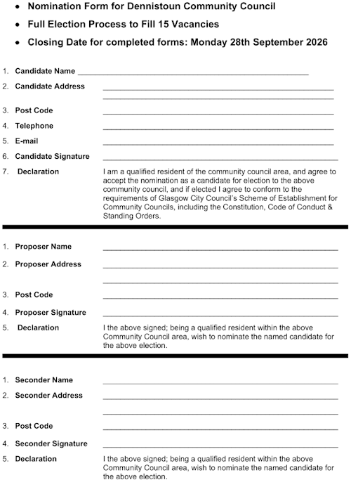 Full Election 2026 Nomination Form
